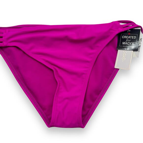 NEW Salt + Cove Macy's Bikini Size Medium Pink Blue Ribbed Colorblock Hipster - Picture 6 of 12